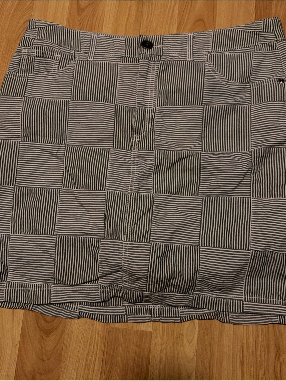 Striped Patchwork Women’s Skort Grey & White Size 12